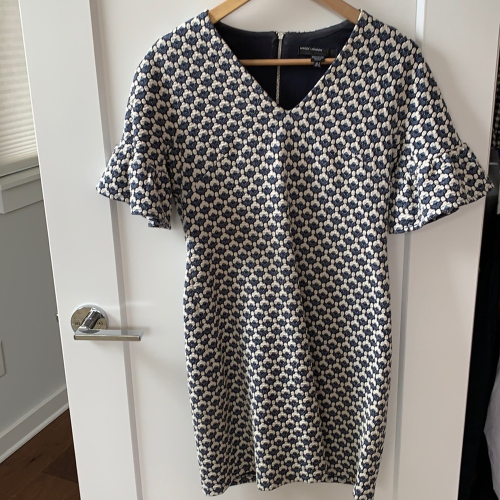 Textured cotton Maggy London dress with ruffles